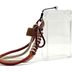 Portable Instant Photo Storage Case with Lanyard, Clear Acrylic Box for 3-Inch Mini Pictures & Cards, Holds up to 25 Items in Kuwait