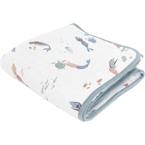 Little Unicorn Muslin Quilt Blanket | 100% Cotton Soft Multi-Layered Muslin Fabric | Toddler & Baby Blanket | 47"x47" | for Nursery, Crib, Shower Gifts (Dino Friends) in Kuwait