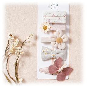 Hair Clips for Baby Girls,6 Pack Flower Fully Lined Alligator Clips and Snap Hairpins Set, Handmade Hair Accessories for Baby Toddler Kid School Age Girls Gifts in Saudi Arabia