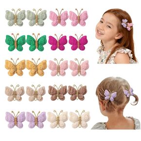 Colorful Crochet Butterfly Alligator Hair Clips Soft Hair Clips Infant Hair Baby Bows Clip for Toddler Teen Baby Girls (20) in Saudi Arabia