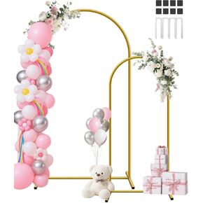 HEMMOTOP Metal Arch Backdrop Stand and Cover Set, Beige, 7.2 ft in Saudi Arabia