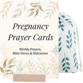 Pregnancy Prayer Cards - Pregnancy Gifts for Expecting Mom, First Trimester Essentials with Bible Verses, Weekly Development Milestones (Modern) in Kuwait