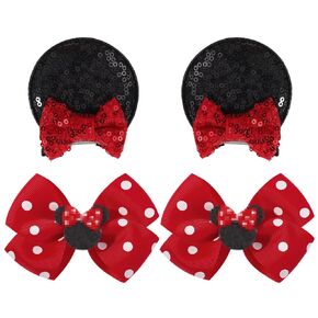 choicbaby Baby Girls Hair Bow Clips Set Glitter Sequin Red Toddler Hair Bows Polka Dot Alligatir Clips Hair Accessories for Infant Girls Kids Birthday Party in Kuwait