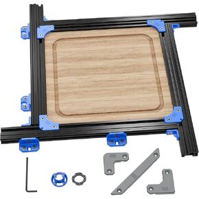 Juice Groove Router Jig, Adjustable Guide for 18"x18" Cutting Boards w/Corner Guides | Create Perfect Square/Round/Triangle Handle Grooves | Easy-Slide Smooth Finish, Black in Kuwait