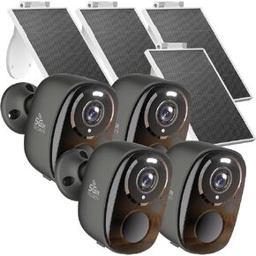 4pcs Security Cameras Wireless Outdoor with Solar Panels, 2.4G/5GHz | 2K Solar Camera Outdoor Wireless with AI Motion Detection, Color Night Vision, 2-Way Audio, IP65, SD/Cloud, Works with Alexa in Kuwait