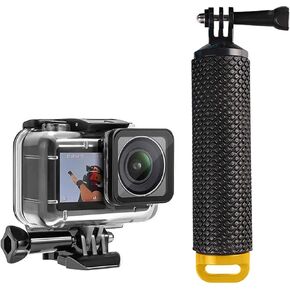 O'woda Waterproof Case + Floating Hand Grip Handle Underwater Diving Protective Housing Shell Stick Monopod for DJI OSMO Action Cameras Accessories (Yellow) in Kuwait