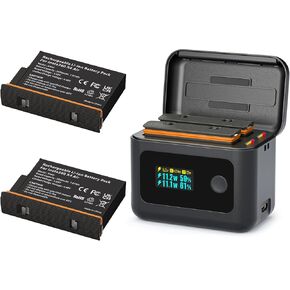 Intelligent Battery Charger Hub for Insta360 X4 Air(Not for X4),24W Dual Fast Charging Case w/LCD Display Shows Battery SOC,Batteries not Included in Kuwait