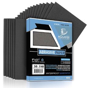 1500 Grit Sandpaper Sheets, 9 x 11 in Silicon Carbide, Pack of 50 for Wet Dry Auto Paint Prep, Clear Coat, Plastic, Metal, Wood, Smooth Finish Detail Work, Coating Repair, Polishing Stages in Saudi Arabia
