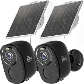 Rraycom 2Pack 5G Solar Security Cameras Wireless Outdoor, 2K Battery Camera w/Solar Panel, Siren Alarm, Color Night Vision, 2-Way Talk, Waterproof, Works/Alexa, WiFi Camera for Outdoor Surveillance in Kuwait