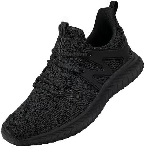 Women's Slip On Walking Shoes Lightweight Breathable Tennis Shoes, Comfortable Athletic Sneakers for Gym Travel Workout All Black in Kuwait