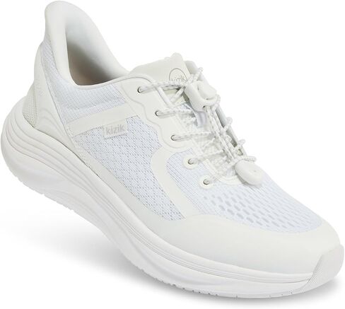 Kizik London Hands-Free Slip On Shoes for Women White | Wide toe box available, breathable lightweight upper, comfortable for walking, gym, or casual wear in Kuwait