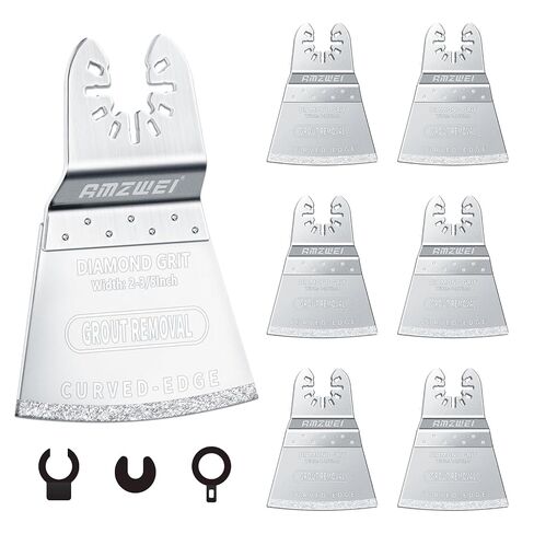 AMZWEI 8PCS Diamond Oscillating Tool Blades, Curved Edge | Grout Removal, Mortar Cleaning, 1/13 in Thick, Compatible with Dewalt, Milwaukee, Rockwell, Ridgid, Ryobi, Craftsman, Chicago in Kuwait