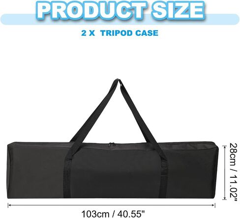 PATIKIL 40.55"x11.02" Tripod Carrying Case, 2Pack Oxford Cloth Padded Tripod Bag with Handles for Light Stands Tripod Photography Accessories, Black in Kuwait
