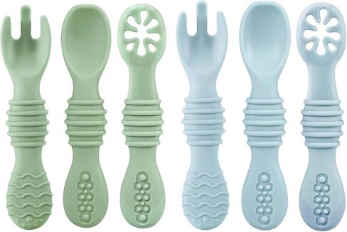 PandaEar 6 Pack Baby Silicone Spoons, Baby Led Weaning Utensils 6-12 Months | 6-Pack Silicone Baby Spoons for Self-Feeding, Gentle on Gums, Ideal for Baby-Led Weaning 6-12 Months. in Kuwait