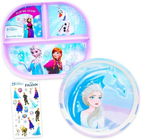 Disney Frozen Dinnerware Set for Kids - Kitchen Accessories Bundle with 2 Dinner Plates Plus Stickers | Disney Frozen Dinnerware Pack for Girls in Kuwait