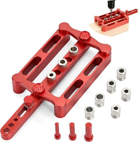 Self Centering Dowel Jig Kit, 6/8/10mm Woodworking Dowel Jig | Dowel Hole Locator with Steel Bushings, Adjustable Tool for Furniture, Cabinets, and Joinery Projects in Kuwait