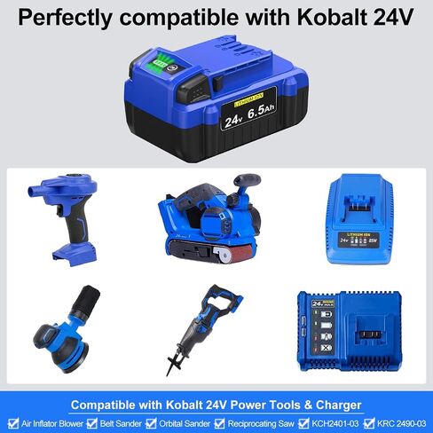 Upgraded！6500mAh Replacement for Kobalt 24V Battery KB624-03 KB524-03 KB424-03 KB224-03 KB124-03 Compatible with Kobalt 24V max Battery in Saudi Arabia