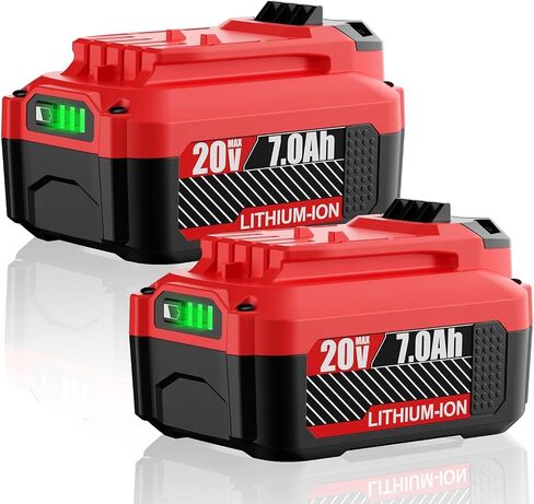 Nonbliep 2Pack 7.0Ah V20 Replacement for Craftsman 20V Battery Compatible with Craftsman 20 Volt MAX Battery CMCB202 CMCB205 CMCB206 CMCB204 CMCB201 Cordless Tools & Chargers CMCB104 CMCB124 in Kuwait