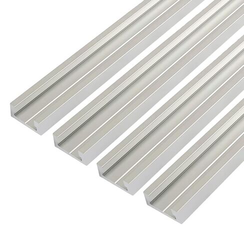 POWERTEC 71118-P3, 6 Pack, 24 Inch Double-Cut Profile Universal T-Track with Predrilled Mounting Holes, Aluminum T Track for Woodworking Jigs and Fixtures, Drill Press Table, Router Table, Workbench in Kuwait