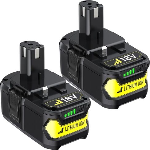2 Packs High Capacity Replacement for Ryobi 18v Battery | P108 P104 P105 P102 P103 P122 P109 Li-Ion Compatible with Ryobi 18V ONE+ System Cordless Power Tools and Charger in Saudi Arabia