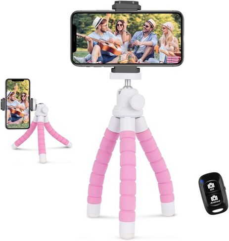 Ubeesize Phone Tripod, Portable and Flexible Tripods with Wireless Remote and Clip, Cell Phone Tripode Stand for Video Recording in Kuwait
