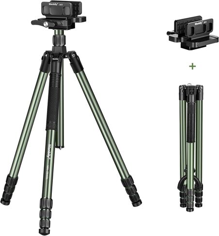 Manbily MA-284GL Hunting Tripod & U-3 Saddle Set for Shooting, 28mm Tube, Max. Load 22lbs/10kg, Aluminum Shooting Tripods with Clamp Mount 72 in in Kuwait
