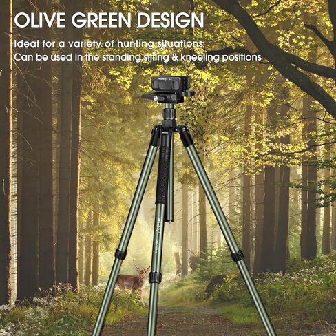 Manbily MA-284GL Hunting Tripod & U-3 Saddle Set for Shooting, 28mm Tube, Max. Load 22lbs/10kg, Aluminum Shooting Tripods with Clamp Mount 72 in in Kuwait