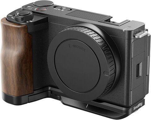 SmallRig ZV-E10 II L-Shape Plate with Wooden Handle, Handgrip for Sony ZV-E10 II, Built-in Quick Release Plate for Arca, 1/4"-20 Holes - 4864 in Kuwait