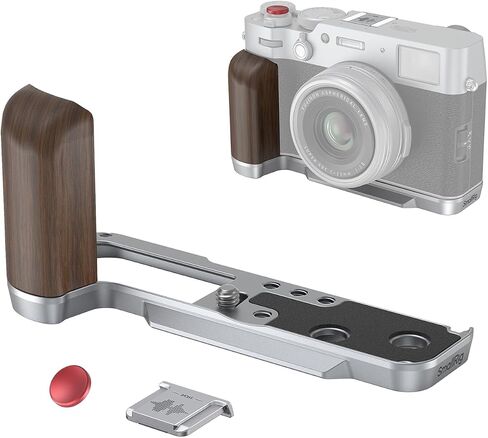 SMALLRIG X100VI / X100V Handgrip, Wooden L-Shape Grip for FUJIFILM X100VI / X100V Camera, Built-in Quick Release Plate for Arca, with Shutter Button and Hot Shoe Cover (Black) 4805 in Kuwait