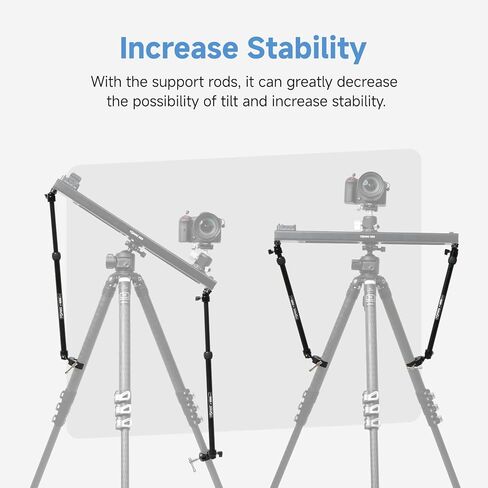 Toprig Accsoon Camera Slider Support Arm (2 Pack) with C Clamps&Extendable Arms, Tripod stabilizer Support Rods, Aluminum Alloy Tripod Stability Arm for Motorized Camera Slider Stable Shooting-30inch in Kuwait