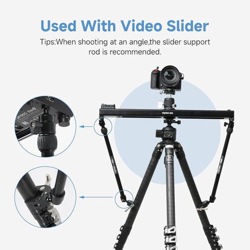 Toprig Accsoon Camera Slider Support Arm (2 Pack) with C Clamps&Extendable Arms, Tripod stabilizer Support Rods, Aluminum Alloy Tripod Stability Arm for Motorized Camera Slider Stable Shooting-30inch in Kuwait