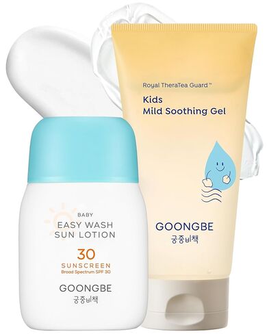 GOONGBE Waterful Sun Lotion Mild SPF 40 - Zinc Oxide Water Resistant Mineral Sunscreen for Babies, Kids & Adults - Hypoallergenic, Vegan - Korean Sun Care for Sensitive Skin, 2.82 fl.oz. in Kuwait