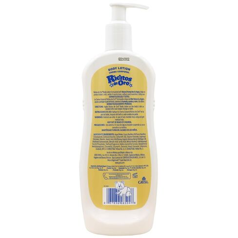 Ricitos de Oro Honey and Argan Baby Body Lotion That Helps Smooth Baby Skin -Hypoallergenic with Honey Bee Extract Delicious Scent, 2-Pack of 12.8 FL Oz Each, 2 Bottles. in Kuwait