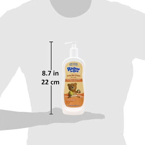 Ricitos de Oro Honey and Argan Baby Body Lotion That Helps Smooth Baby Skin -Hypoallergenic with Honey Bee Extract Delicious Scent, 2-Pack of 12.8 FL Oz Each, 2 Bottles. in Kuwait