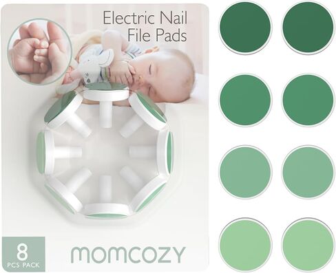 Momcozy Baby Nail Trimmer Replacement Pads, 8 Counts Replacement Pads Green | Electric Nail Trimmer Grinding Pads for Momcozy Electric Nail Trimmer Use Only in Kuwait