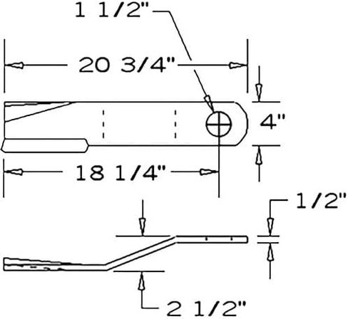 Replace Parts 86664BH Rotary Blade 20.75" X 4" X 0.5" W/ 1.5" Hole CCW for Bush-Hog in Kuwait