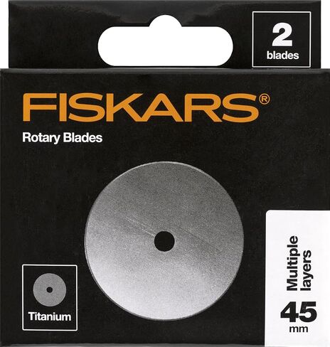 Fiskars 45mm Rotary Blades (5 Pack) - Rotary Cutter Blade Replacement - Crafts, Sewing, and Quilting Projects - Grey in Kuwait