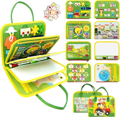 Letoya Toddler Busy Board, Farm Busy Book Montessori Toys for Toddlers, Sensory Board Learning Toy Educational Activity Books Birthday for Girls Boys, Travel Toys for Airplane Car in Kuwait