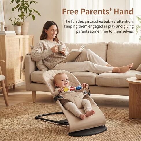 Baby Bjorn Bouncer Toy Bar, Wooden Rotatable Bouncer Toy Bar Attachment, Montessori Sensory Gifts for Babies in Kuwait