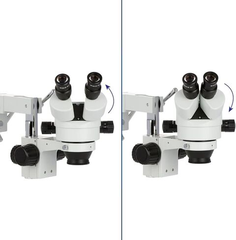 AmScope SM-4BX Professional Binocular Stereo Zoom Microscope, WH10x | 3.5X-45X Magnification Range 76mm Stereo Microscope Holder Ring 360° Multi-Axis Head Rotation Includes 0.5X Barlow in Kuwait