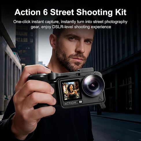 FitStill Protective Case for DJI Osmo Action 6, Multi-Functional Extended Lightweight Protective Cage, Direct Charging Street Photography Handle Component, Action6 Accessory Kit in Kuwait
