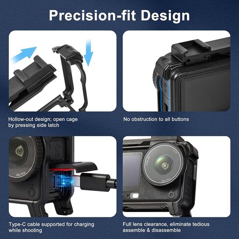FitStill Protective Case for DJI Osmo Action 6, Multi-Functional Extended Lightweight Protective Cage, Direct Charging Street Photography Handle Component, Action6 Accessory Kit in Kuwait