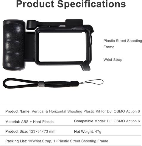 FitStill Protective Case for DJI Osmo Action 6, Multi-Functional Extended Lightweight Protective Cage, Direct Charging Street Photography Handle Component, Action6 Accessory Kit in Kuwait