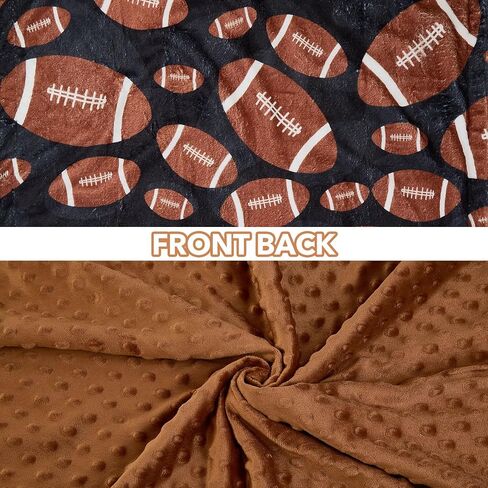 Football Baby Blanket for Boys Girls Soft Fleece Minky Blanket with Dotted Backing Double Layer Newborn Toddler Blankie for Nursery Stroller Crib Gift Ideas to Son Nephew Grandson 26.5 * 40 Inches in Kuwait