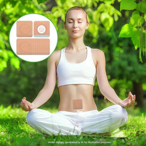 Belly Button Castor Oil Patch, 100 Pcs Disposable Belly Button Patches Organic Cotton Self-Adhesive Pads Cover for Castor Oil, Portable Breathable Anti Leakage Anti-Slip No Wash in Kuwait