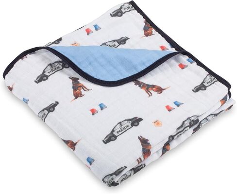 LollyBanks Muslin Baby Quilt, 6-Layer 100% Cotton Baby Blanket 47"x47", Soft, Lightweight and Breathable Muslin Quilt for Infants and Toddlers, Cozy Crib Blanket for Boys (Construction Print) in Kuwait