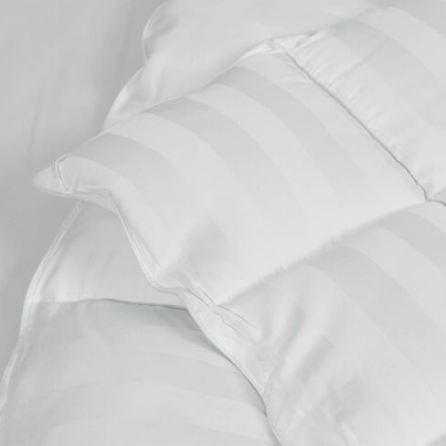 zzlamb Bamboo Toddler Comforter,Lightweight All Season Down Alternative Baby Quilt,Soft Kids Blanket Duvet Insert for Cribs,Breathable 100% Bamboo Fibers Shell Machine Washable,39x47in White Strip in Kuwait
