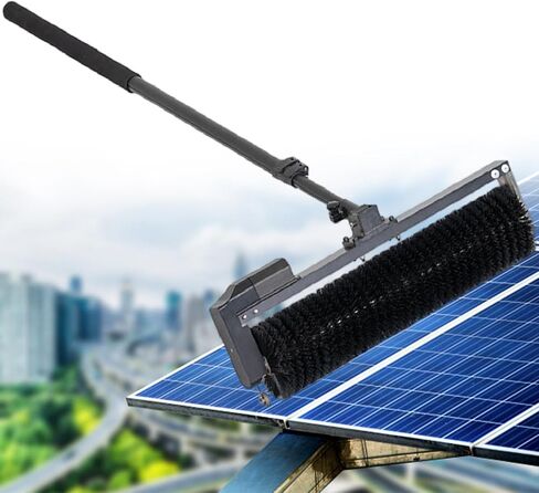 Solar Cleaning Roller Brush,Coping Solar Panel Cleaning Brush with 5.5M Extendable Water Fed Pole, Outdoor Window Washing Tool & Squeegee for Efficient Solar Panel & Wind,3.5M in Kuwait