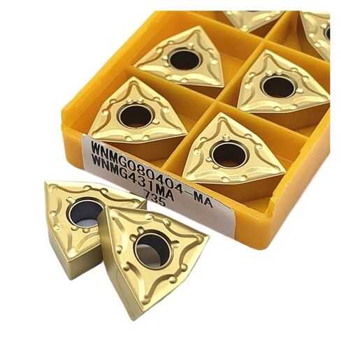 High Toughness Turning Blade Machine Accessories 10PCS WNMG080404 WNMG080408-MA 15TF 6020 735 Hard Alloy External Turning Tool Metal Milling(WNMG080404-MA 15TF) in Kuwait