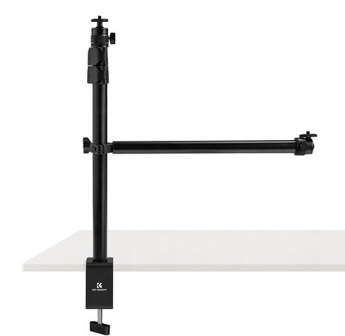 K&F CONCEPT 2-Pack Camera Desk Mount 16"-37" w/ 360° Ball Head & Phone Clip | Tabletop C-Clamp Adjustable Light Stand for DSLR, Ring Light, Webcam, Live Streaming, Online Teaching TD01 in Kuwait